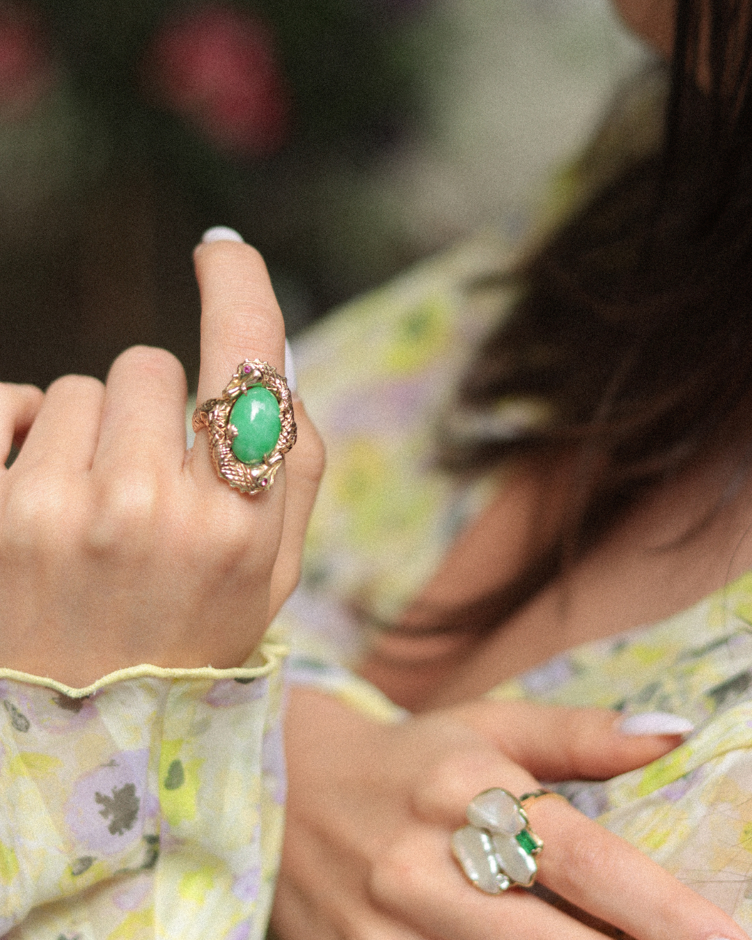 Axelle Delhaye - Bague Crocodile Jade