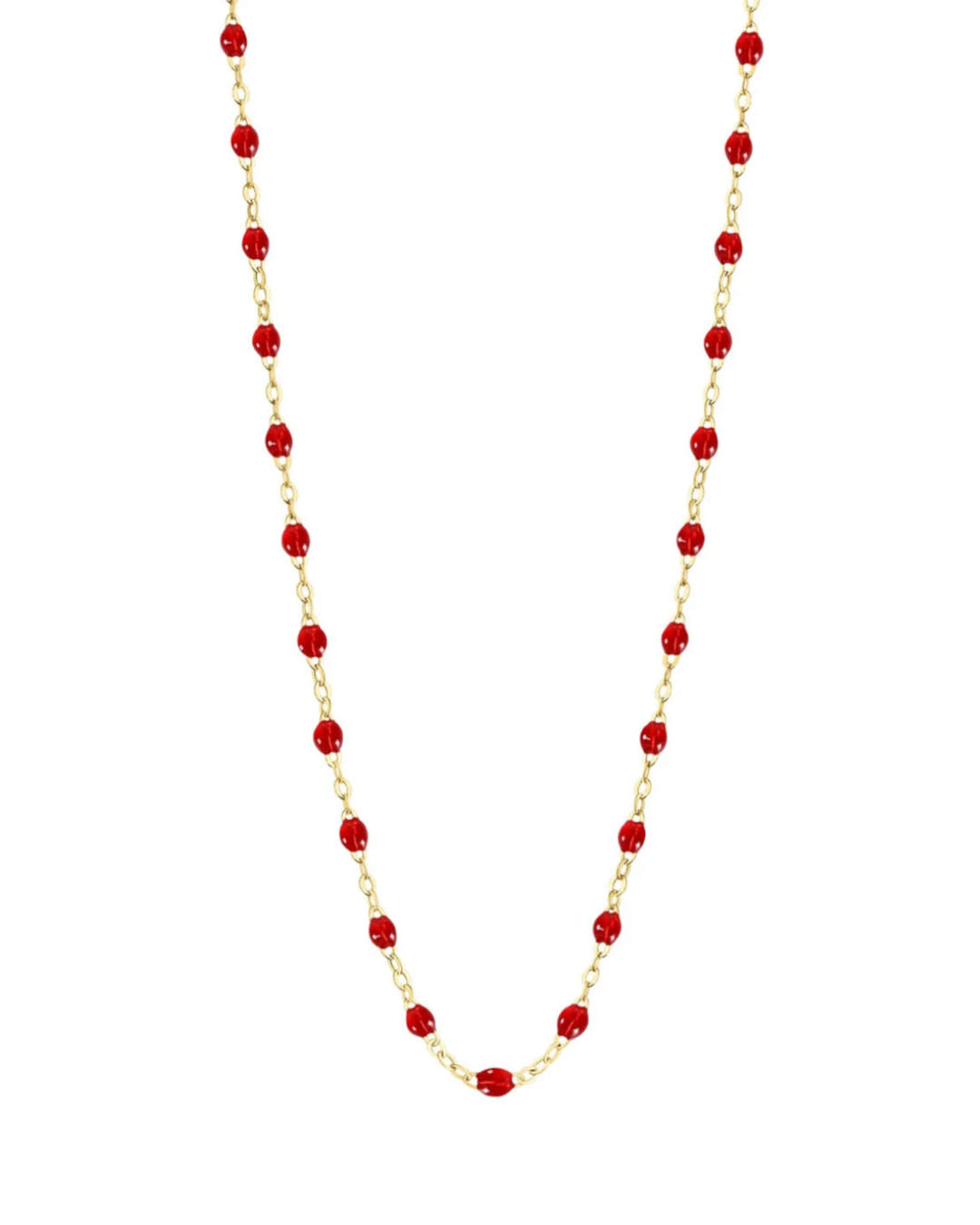 Collier rubis Classique Gigi, or jaune, 42 cm