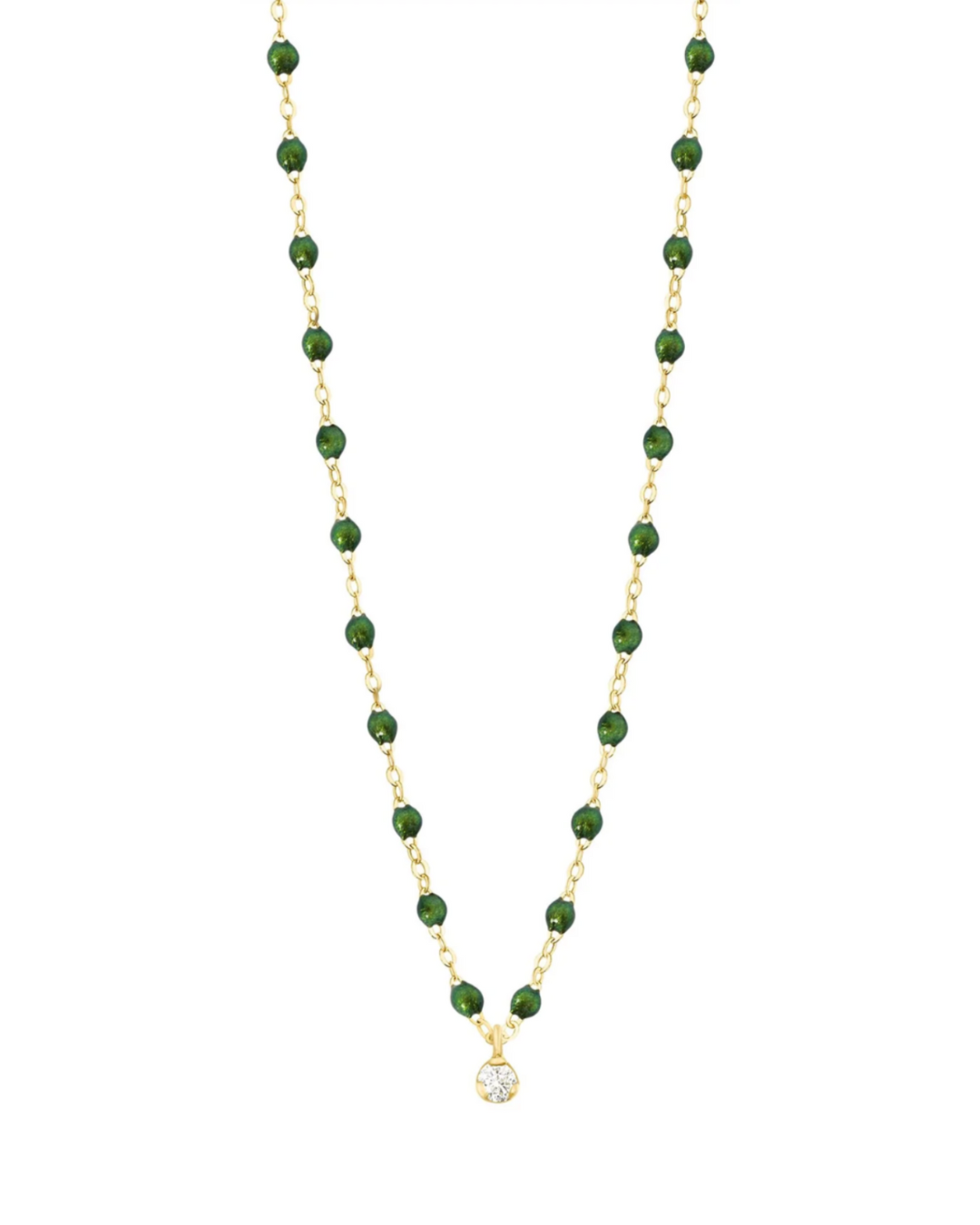 Collier scarabée Gigi Suprême, or jaune, 1 diamant, 42 cm