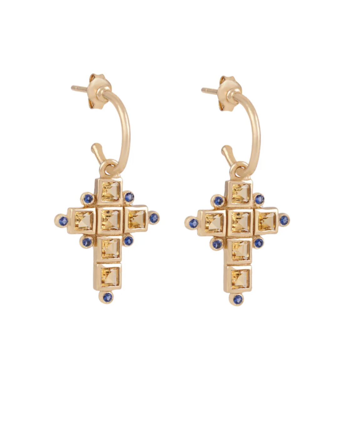 Dorothée Sausset - Boucles d’oreilles Santa Cruz 4, Citrine zircon , Blue zircon