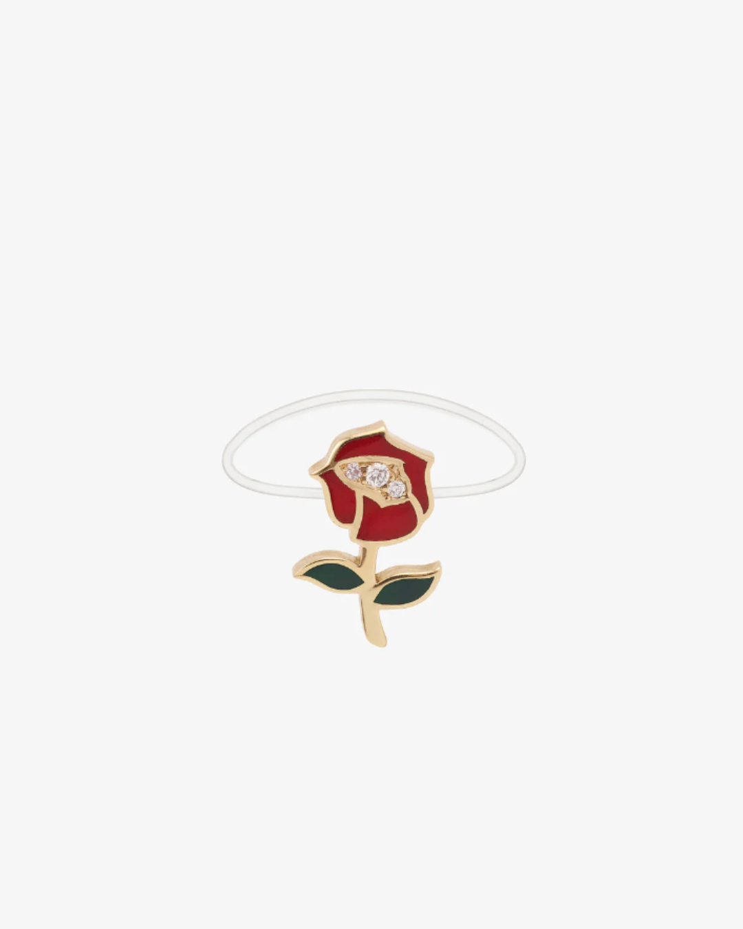Mysteryjoy - Bague nylon Rose Antique