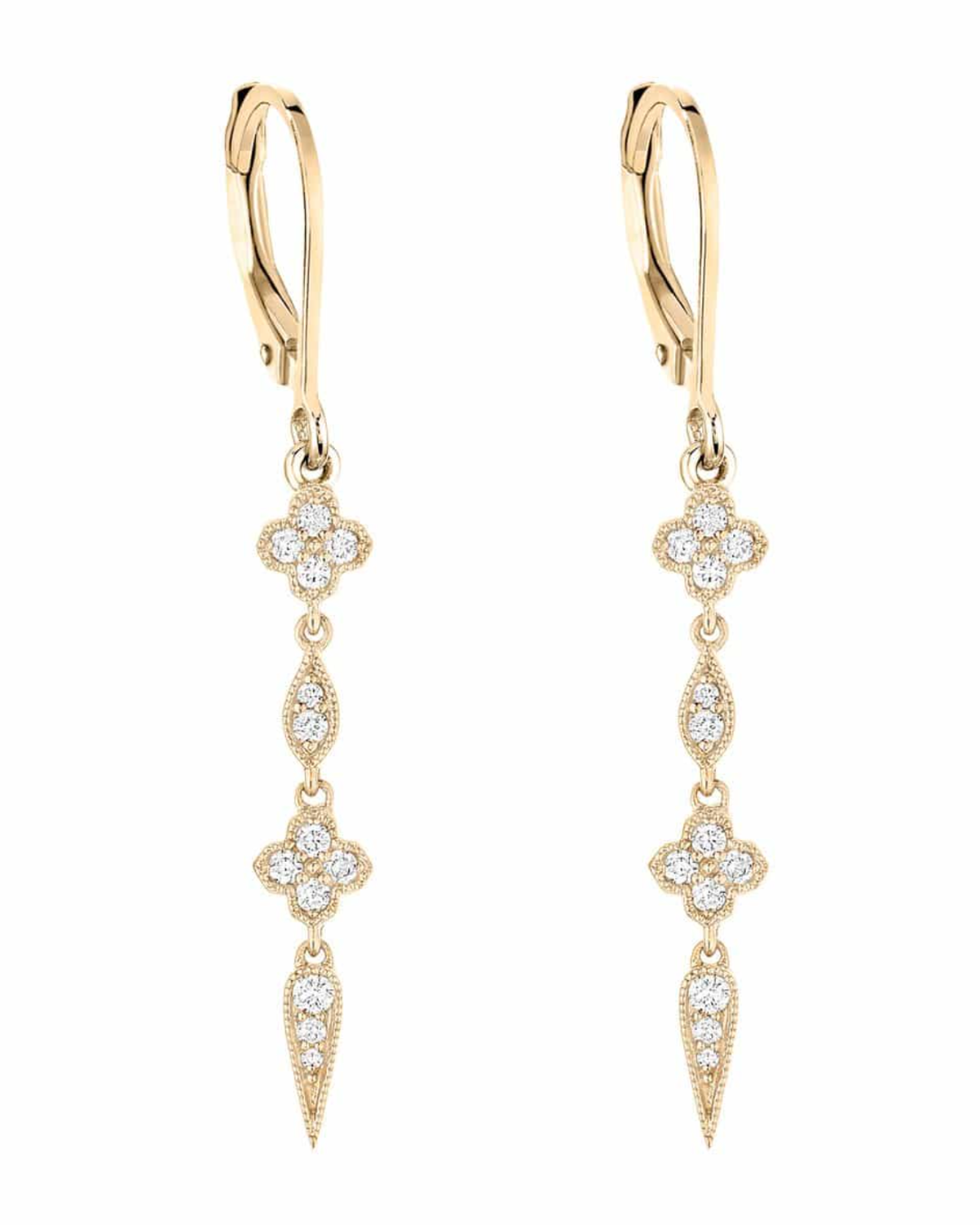 Stone - Boucles d'oreilles Fleurs du Mal OR ET DIAMANTS