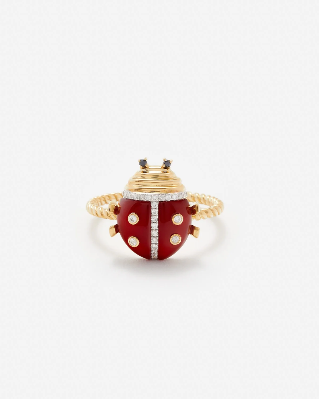 Yvonne Léon - Mini bague coccinelle or jaune