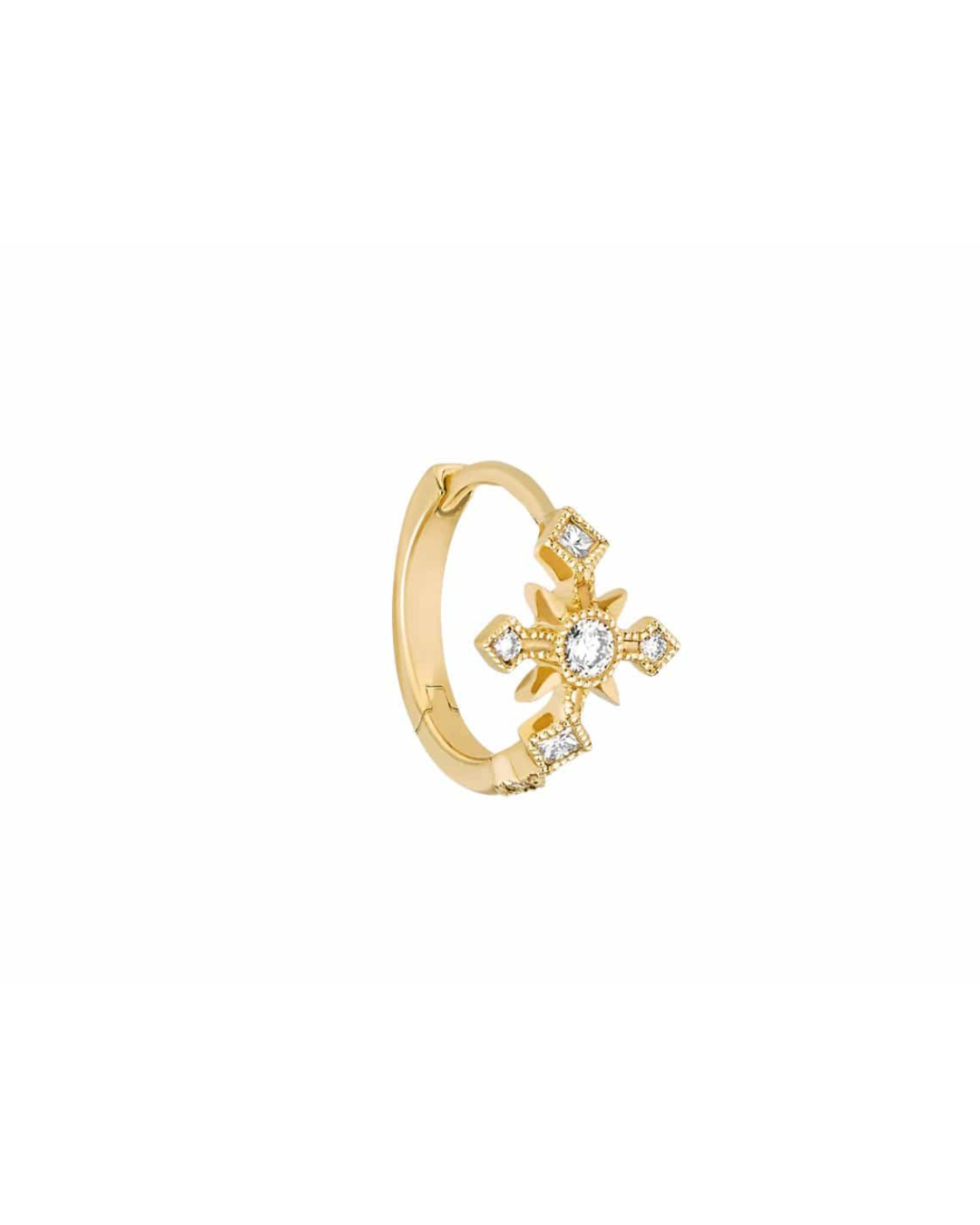 Stone - Boucle unique Glory MINI CRÉOLE OR ET DIAMANTS