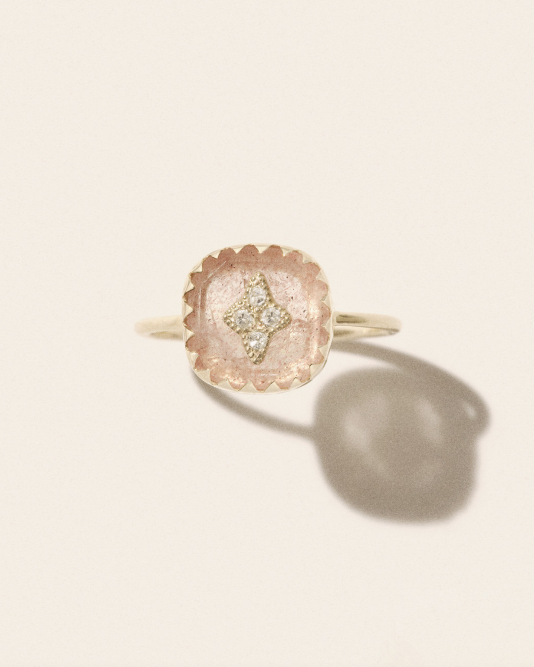 Pascale Monvoisin - Ring PIERROT STRAWBERRY QUARTZ