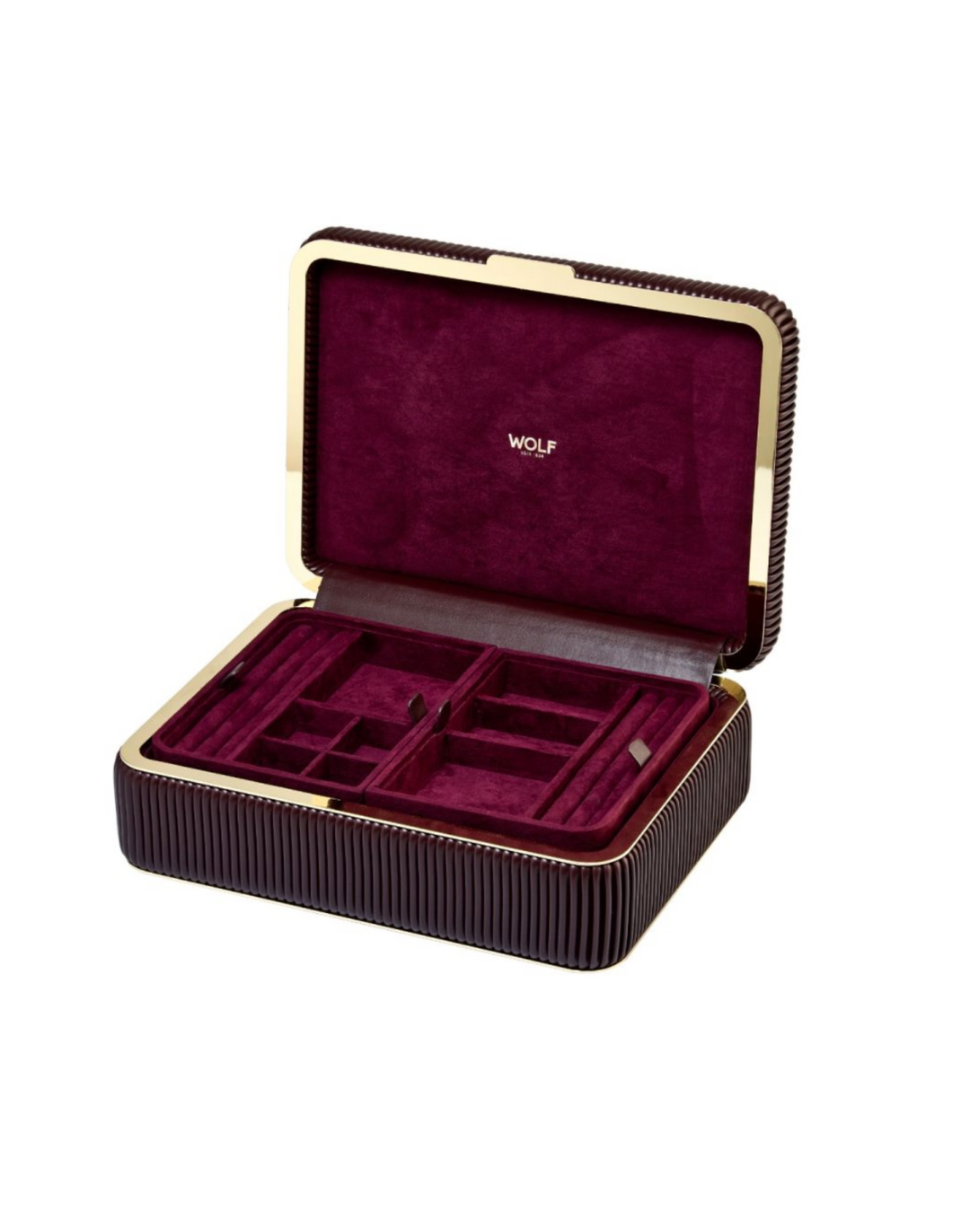 Wolf - Bella Medium Jewellery Box Bordeaux