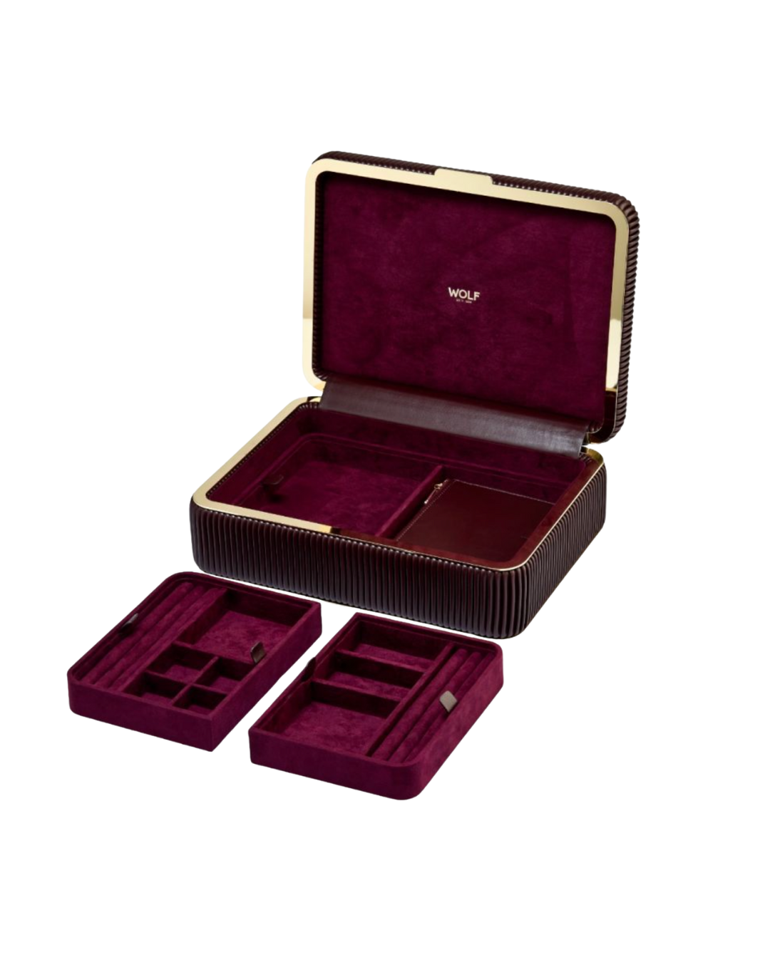 Wolf - Bella Medium Jewellery Box Bordeaux