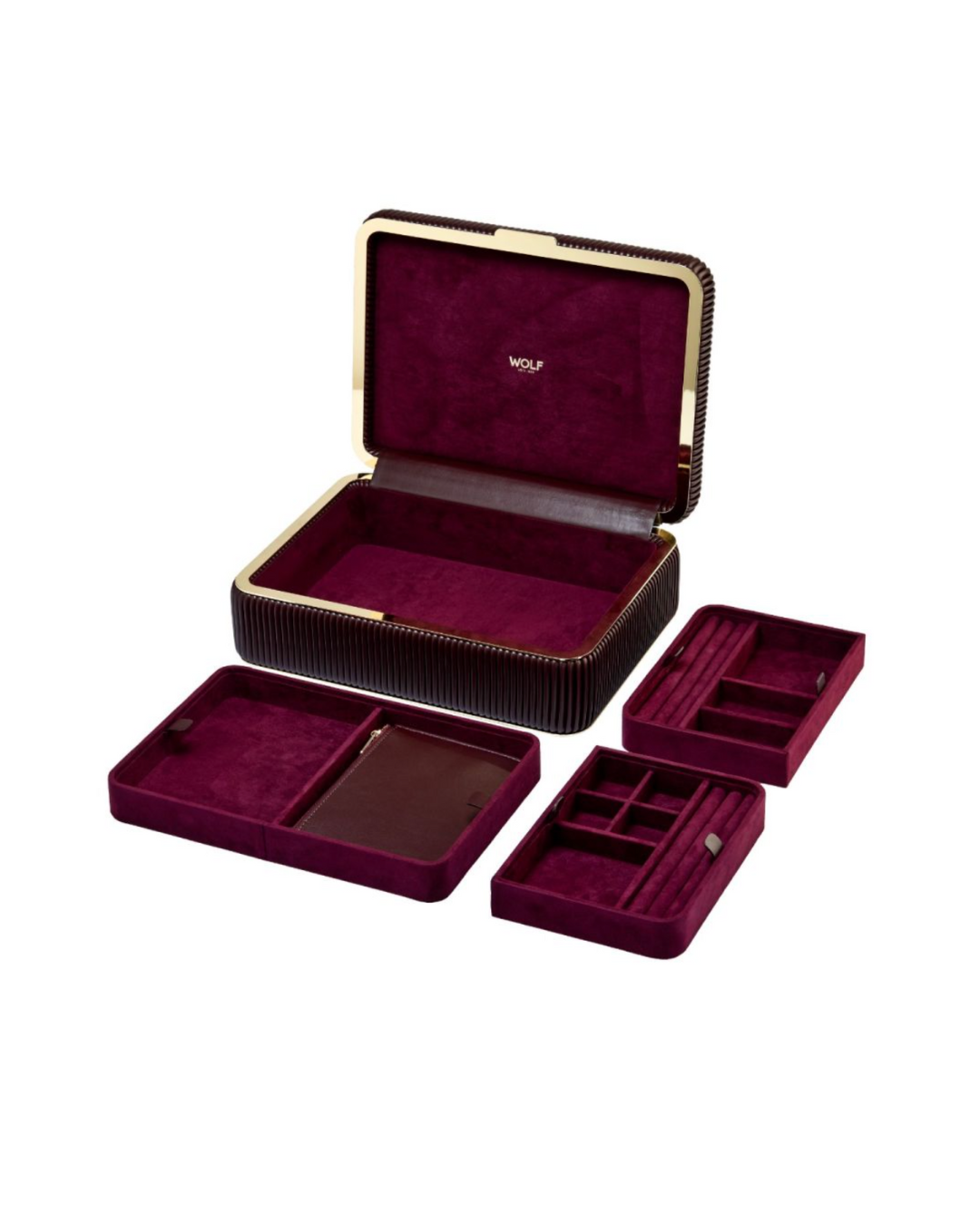 Wolf - Bella Medium Jewellery Box Bordeaux