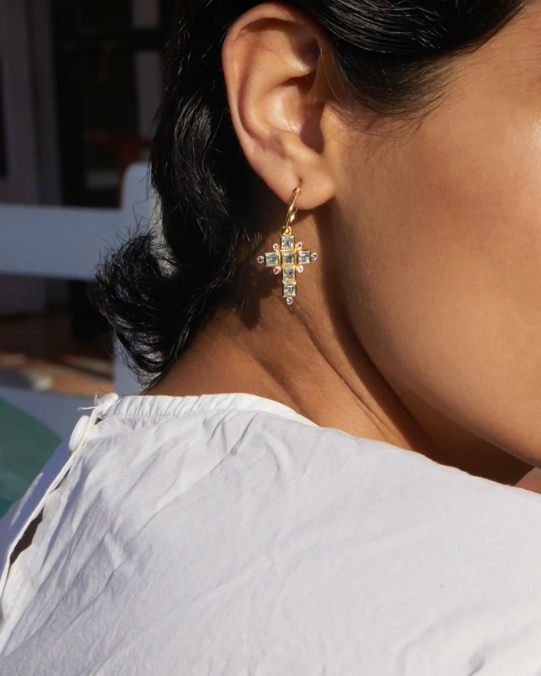 Dorothée Sausset - Santa Cruz 2 White topaz Pearl Boucles d’oreilles