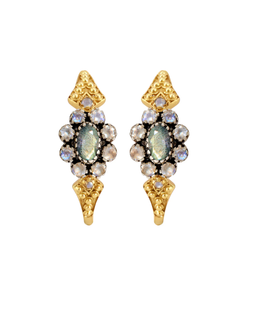 Dorothée Sausset - Boucles d’oreilles Anne – Labradorite & Pierre de lune