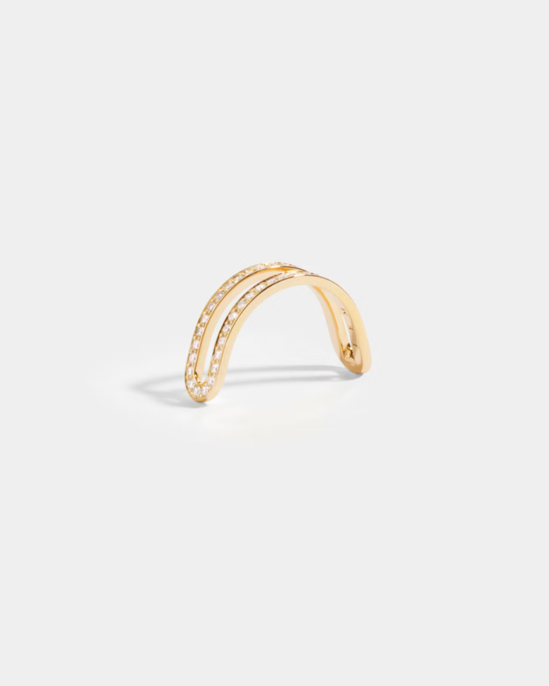 JEM - Demi-bague Simple Étreintes pavée