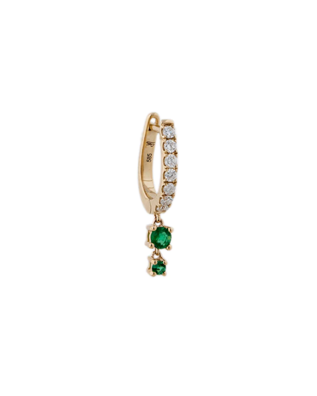 Jacquie Aiche - Graduated Emerald Pavé Diamond mini Hoop