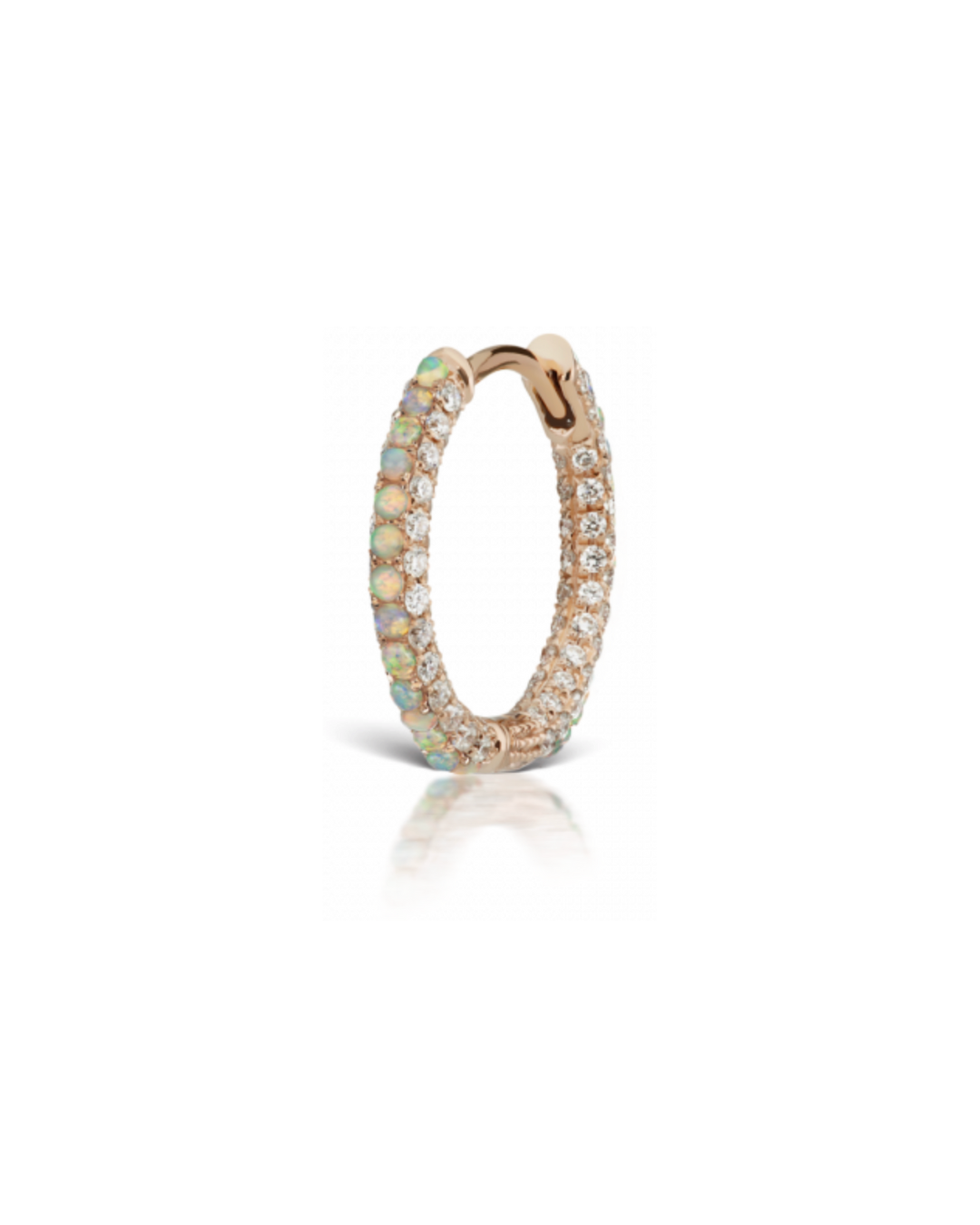 Maria Tash - 8mm Opal and Diamond Pavé Ring (Bottom Hinge)