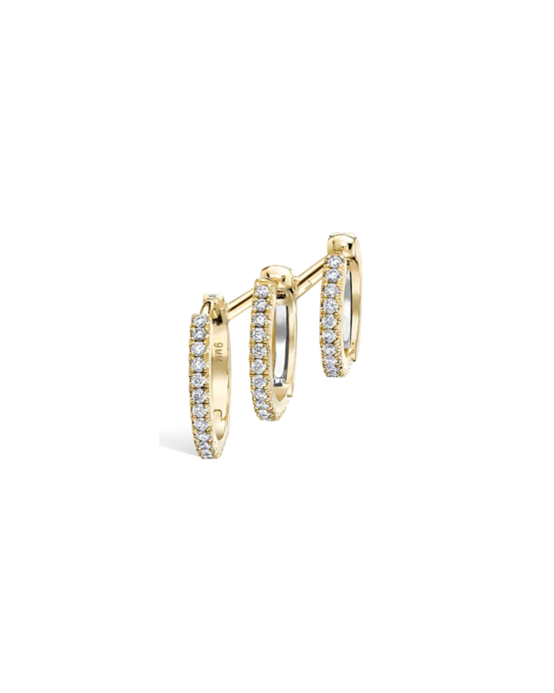 Maria Tash - Diamond Triple Linked Eternity Hoop Earring and Cuffs LEFT