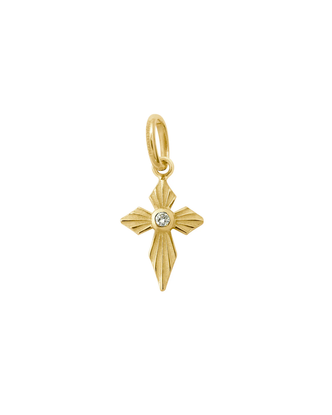 Pendentif Croix Lumière, diamant, or jaune