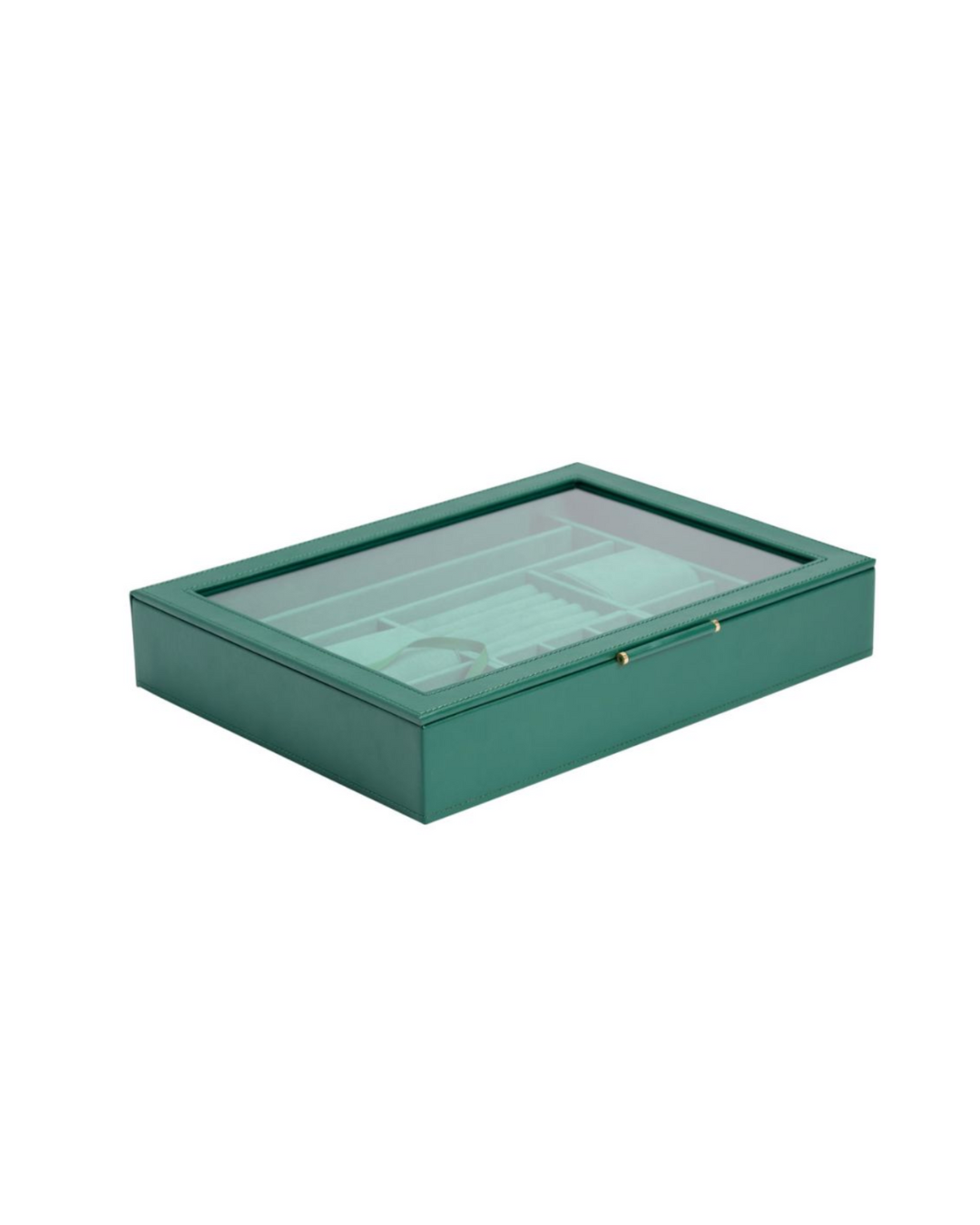Wolf - Sophia Jewelry Box with Window Forest Green