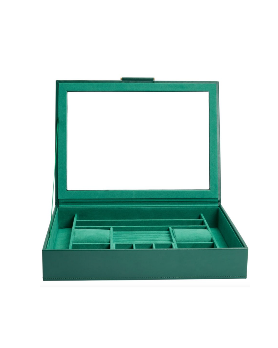 Wolf - Sophia Jewelry Box with Window Forest Green