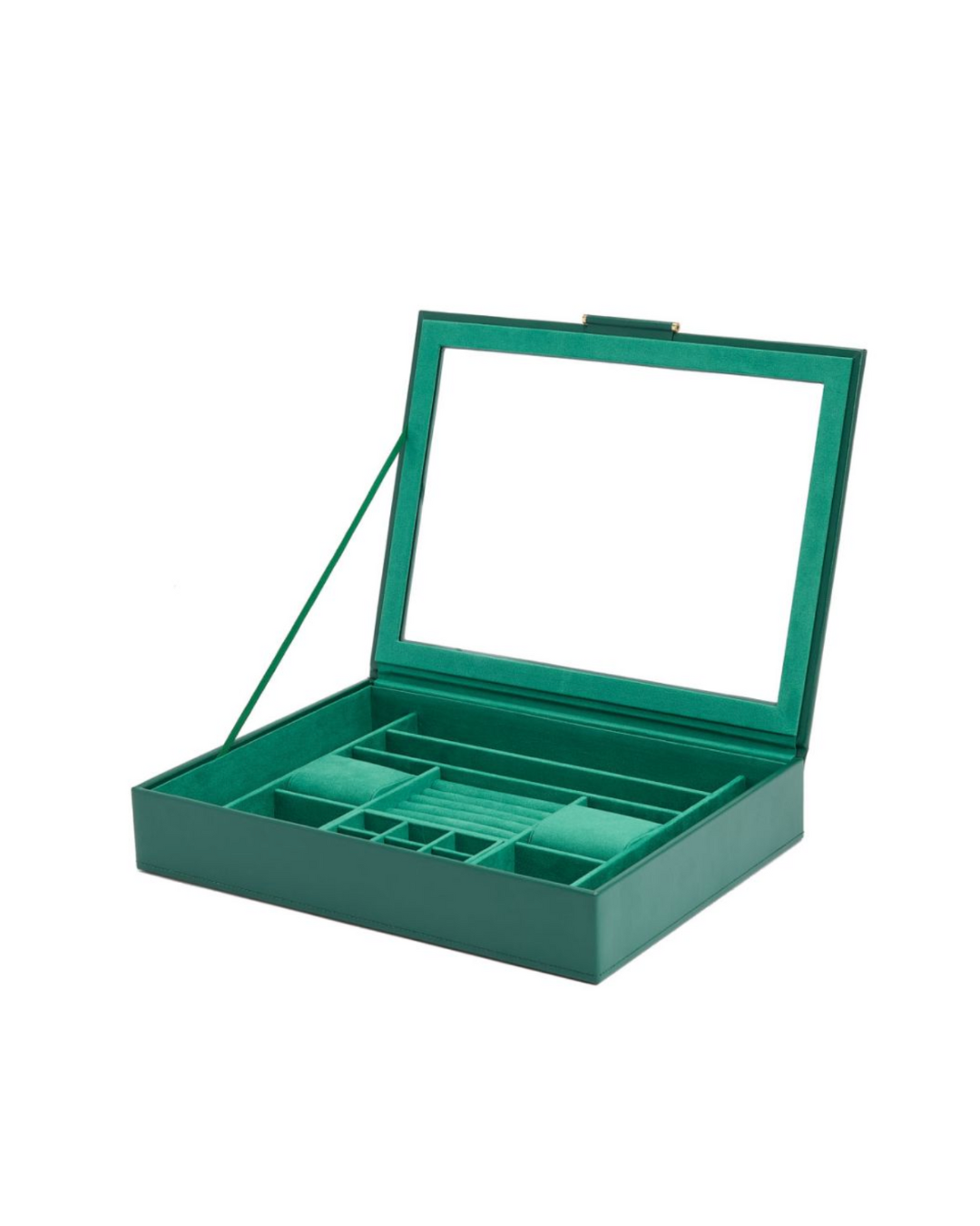 Wolf - Sophia Jewelry Box with Window Forest Green