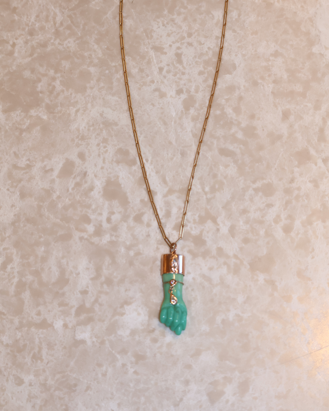 Jacquie Aiche - Figa Hand Charm Chrysoprase