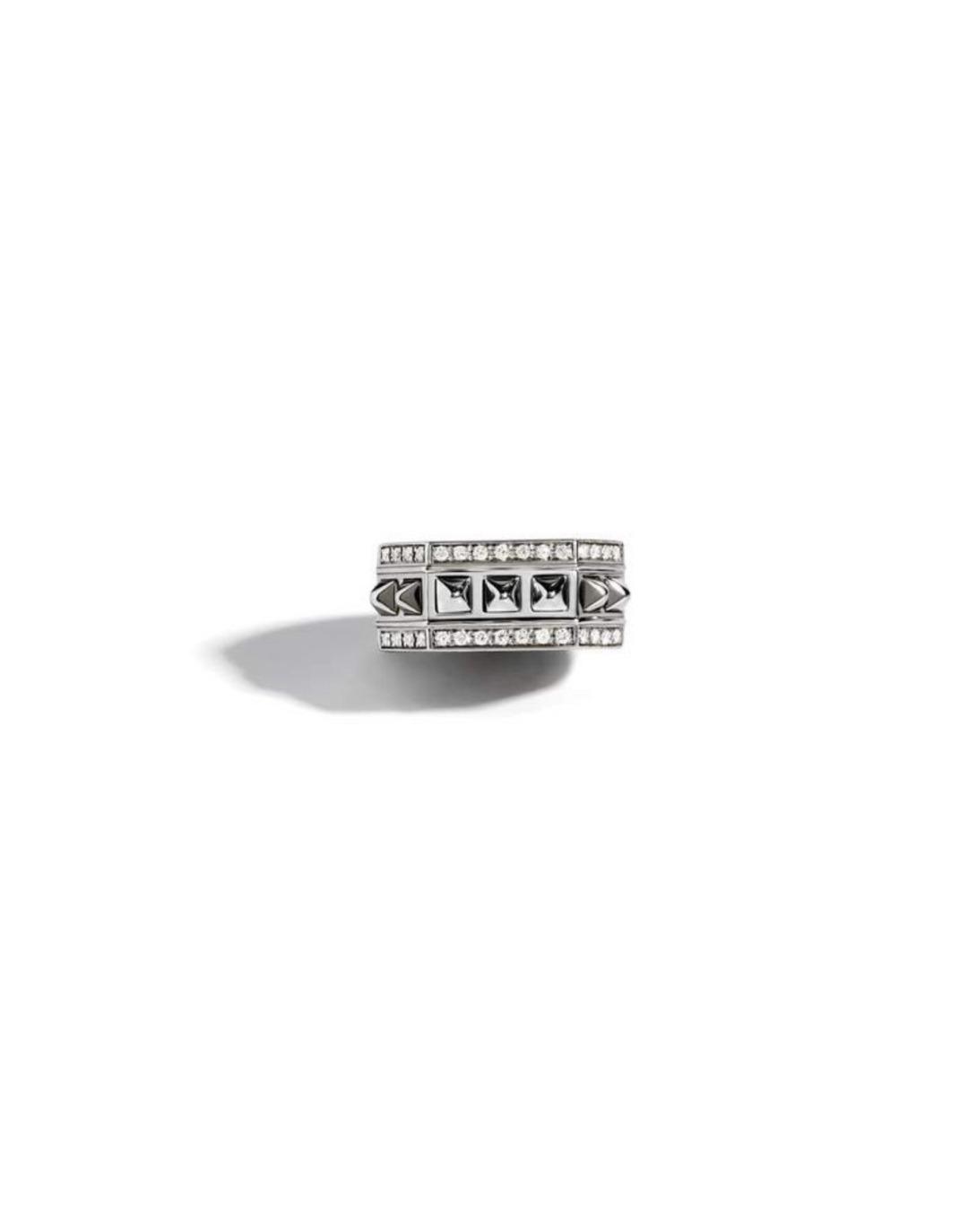 Statement - Bague Rockaway Picots 1 Rang Diamants & Argent