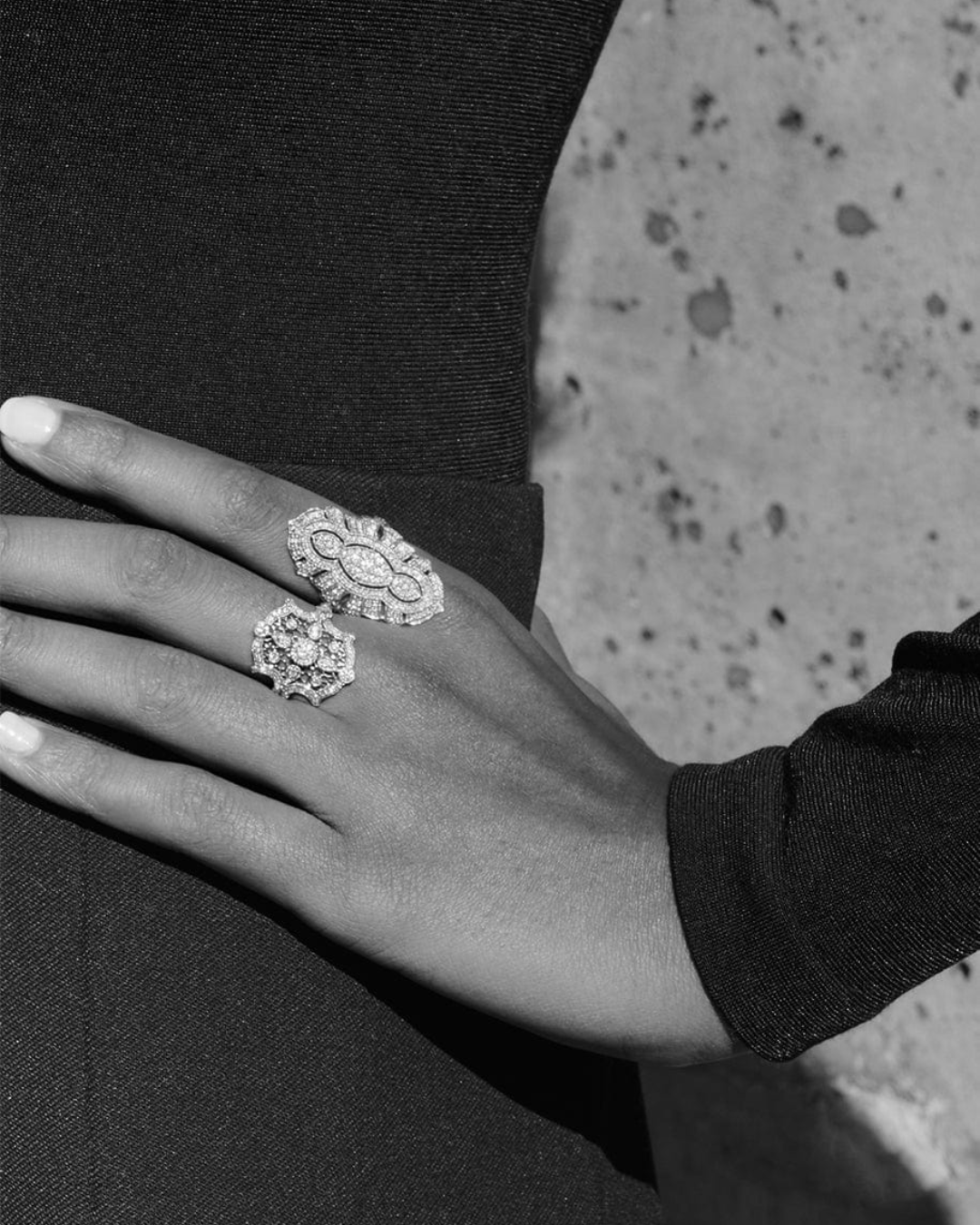 Stone - Bague Suspicious Minds Or Blanc et Diamants