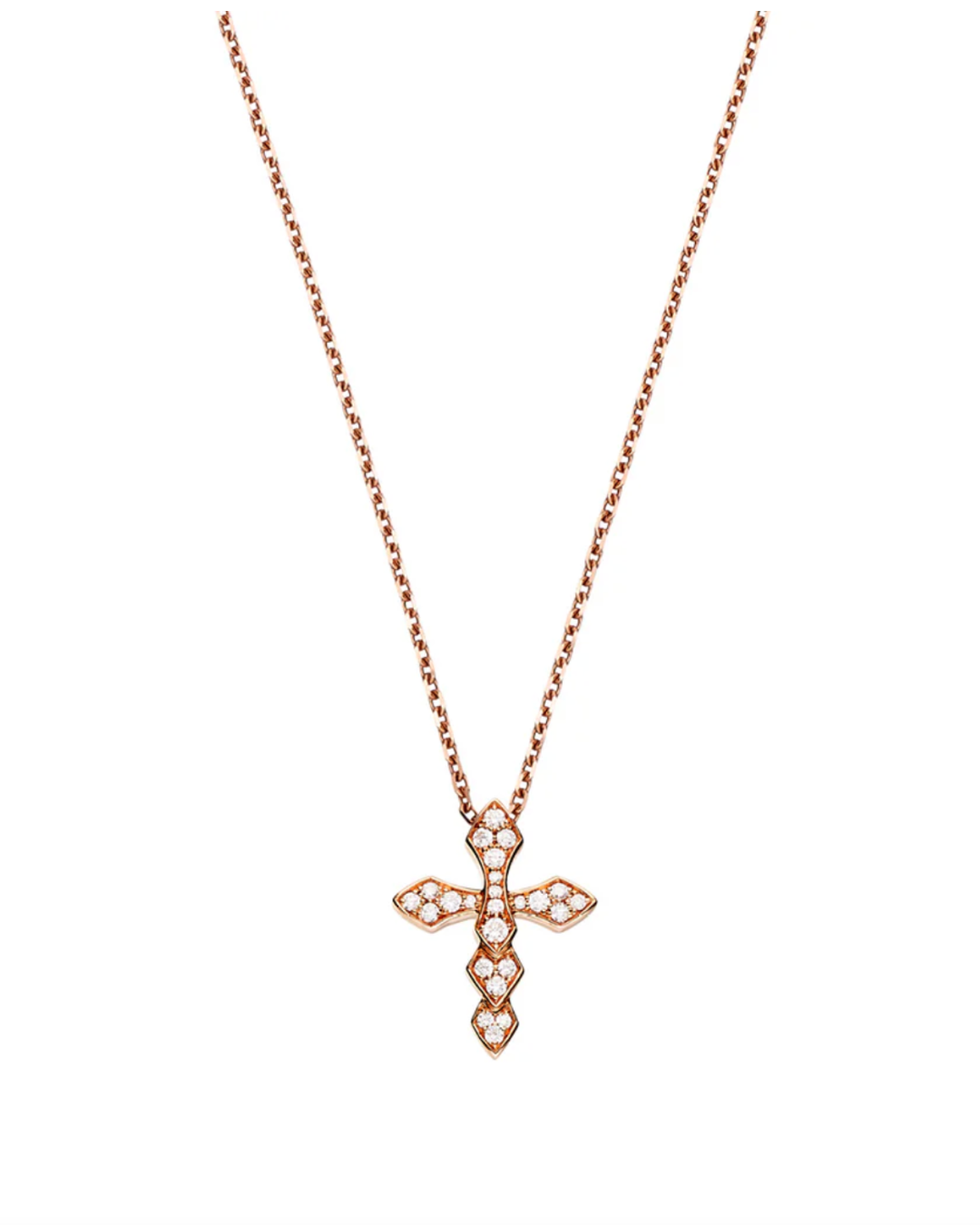 Python diamonds S necklace Rose gold